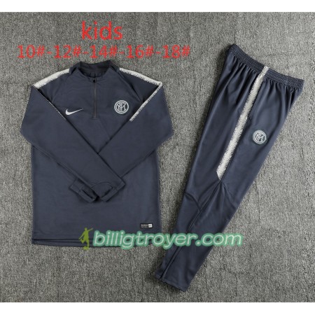 Inter Milan Barn Trenings Collegegenser Set Mørke Grå 2018/19